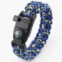 Paracord Survival Bracelet with Parachute Rope, Tactical with Fire Starter, Compass, Emergency Whistle band